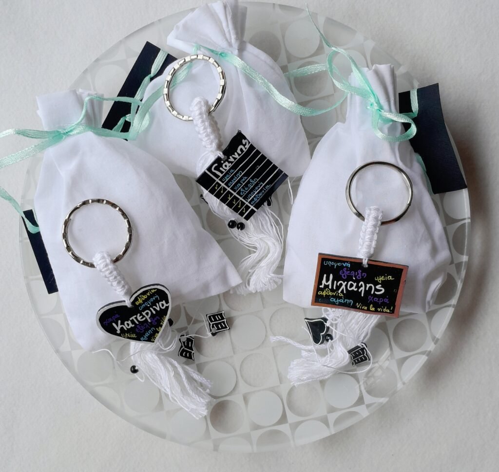 Keychains with Wishes on Shrink Plastic